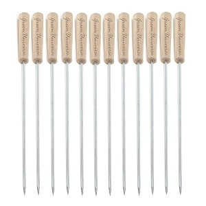 barbecue skewers sticks for oven microwave and pan bbq skewer kabab sticks stainless steel square 4 mm sticks pack of 4