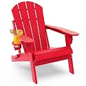 GREENVINES Folding-Adirondack-Chair, HDPE All Weather, Red