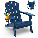 GREENVINES Folding-Adirondack-Chair, HDPE All Weather, Blue