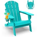 GREENVINES Folding-Adirondack-Chair, HDPE All Weather, Aqua