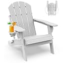 GREENVINES Folding-Adirondack-Chair, HDPE All Weather, White
