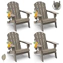 GREENVINES Folding-Adirondack-Chairs Set of 4, Wood Grain, Desert Brown