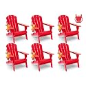 GREENVINES Folding-Adirondack-Chairs Set of 6, HDPE All Weather, Red