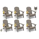 GREENVINES Folding-Adirondack-Chairs Set of 6, Wood Grain, Desert Brown