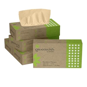 greenwish bamboo soft facial tissue box-100pulls pack of 5  100 biodegradable eco friendly and chemical free  car tissue box