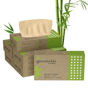 greenwish bamboo soft facial tissue box-100pulls pack of 6 100 biodegradable eco friendly and chemical free car tissue box
