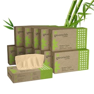 greenwish bamboo soft facial tissue box-100pulls pack of 12  100 biodegradable eco friendly and chemical free  car tissue box