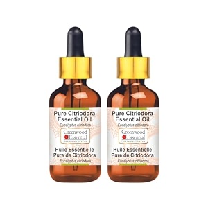 greenwood essential citriodora essential oil eucalyptus citriodora with glass dropper pure  non-sticky  non-greasy  lightweight  men amp women  all skin types  steam distilled 100ml x 2