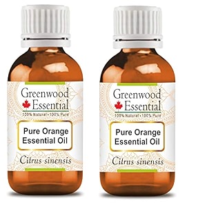 greenwood essential orange essential oil citrus sinensis pure  non-sticky  non-greasy  lightweight  men amp women  all skin types  steam distilled 100ml x 2