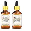 Greenwood Essential Orange Essential Oil (Citrus sinensis) with Glass Dropper Pure | Non-Sticky | Non-greasy | Lightweight | Men &amp; Women | All Skin Types | Steam Distilled 100ml X 2