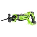 Greenworks 24V Brushless 1" Cordless Reciprocating Saw (3,000 SPM), Light Weight Compact Handsaw, Variable Speed Trigger, Tool Only