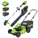 Greenworks 80V 21in Mower/Blower/Trimmer Kit, (2) 2.0 Ah Battery Kit