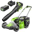Greenworks 80V 21in Mower/Blower Kit, 5.0 Ah Battery and Charger