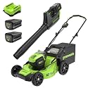 Greenworks 80V 21in Mower/Blower Kit, (2) 2.0 Ah Batteries and Charger