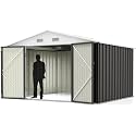 Greesum 10x8FT Outdoor Storage Shed Utility Tool Shed Gray