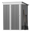 Greesum 5×3 FT Outdoor Storage Shed, Metal Storaged Sheds Without Floor, Tool Sheds with Lockable Doors and Slooping Roof for Garden, Patio, Backyard, Gray