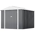 Greesum 8x6FT Outdoor Storage Shed, Gray