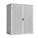 Greesum 5x3FT Plastic Outdoor Storage Shed with Floor, Light Gray