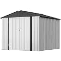 Greesum 8x6FT Outdoor Storage Shed Utility Tool Shed, White