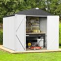 Greesum 6x4FT Outdoor Storage Shed, Utility Tool Shed, White