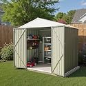 Greesum 8×6FT Outdoor Storage Shed, Gray