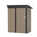Greesum Metal Outdoor Storage Shed 5FT x 3FT, Steel Utility Tool Shed Storage House with Door &amp; Lock, Metal Sheds Outdoor Storage for Backyard Garden Patio Lawn (5' x 3'), Brown