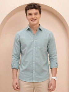 greet fashion Men Solid Casual Light Green