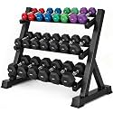 Grefinity 3 Tier Dumbbell Rack, Weight Rack for Home Gym, Stand Only