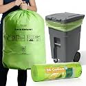 GreFusion Compostable 36 gallon Trash Bags, Extra Thick 1.28 Mills, Compost 36 Gal Trash Bags (Kitchen Tall Garbage Bags), Compostable Lawn &amp; Leaf Yard Waste bags,ASTM D6400,Bpi Certified