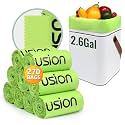 GreFusion Compostable Trash Bags, Small 2.6 Gallon, 270 Count, 0.72 Mils Thick, Eco Friendly, ASTM D6400 & BPI Certified, Composts Food Scraps, No Leaks