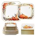 Grencian 200Pcs Fall Pumpkin Flower Wreath Party Decorations, Serves 50