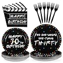 Grencian 96 Pcs iFriends Themed 30th Birthday Party Decorations, Serves 24