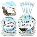 Grencian 96 Pcs Ofishally Retirement Party Decorations,Serves 24