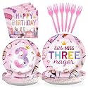 Grencian 96 Pcs Threenager Birthday Party Decorations, Serves 24