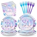 Grencian 96Pcs 30th Birthday Decorations for Women 30 Years Old Serves 24