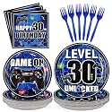 Grencian 96Pcs 30th Birthday Video Game Party Decoration, Serve 24