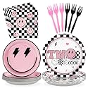 Grencian 96Pcs Two Cool Dude Birthday 2nd Party Decoration, Serve 24