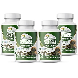 grenera organic moringa tablets 120 nos x pack of 4 made with organically grown drumstick leaf powder for weight loss