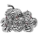 Gresorth 8 Pcs Artificial Zebra Velvet Pumpkins Fake Fall Pumpkin Decor