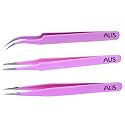 Greta Baby Pink Colour Set of 3 Multipurpose Tweezer Set Eye Lashes | Eyelash Extensions | Nail Art - Manicure Tool