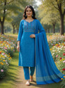 Greta Fashion Embroidered Kurta TrouserPant Dupatta