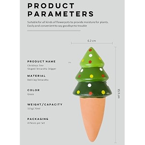 terracotta water dripper spikes for plants  cute natural carefree and sustainable  enhance plant experience  interesting gift idea  happy holidays 4 christmas tree