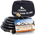 Grey/Black Sanitation Water Hose - Durable RV Accessories with Storage Bag - Camper Water Hose, No-Kink Design for Easy Water Flow - Heavy-Duty, UV-Resistant Hose - 35ft 5/8" diameter