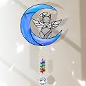 Grey Cat Memorial Suncatcher Angel Ornament – Gray Cat Decor Sympathy Gift for Loss of Cats, Pet Memory Gifts & Pet Remembrance Gifts, Grey Cats Decor Window Hanging