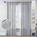 Grey Curtains 96 Inches Long for Living Room 2 Panels Set Back Tab Modern Farmhouse Boho Linen Light Gray Curtain Panels Light Filtering Sheer Window Drapes for Sliding Glass Door