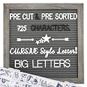 Grey Felt Letter Board - 10x10 Inch, Pre Cut 725 Letters, First Day of School, Classroom Decor, Baby Announcements