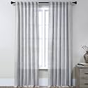 Grey Linen Back Tab Curtains 108 Inches Long 2 Panels for Living Room Light Filtering Extra Long Semi Sheer Gray Curtains 108 Inch Length Modern Neutral Large Window Drapes for Bedroom