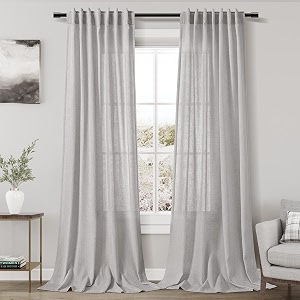 Grey Linen Curtains 90 Inch Length 2