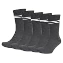 Grey with White Stripes Calf Length Woolen