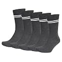 Grey with White Stripes Calf Length Woolen